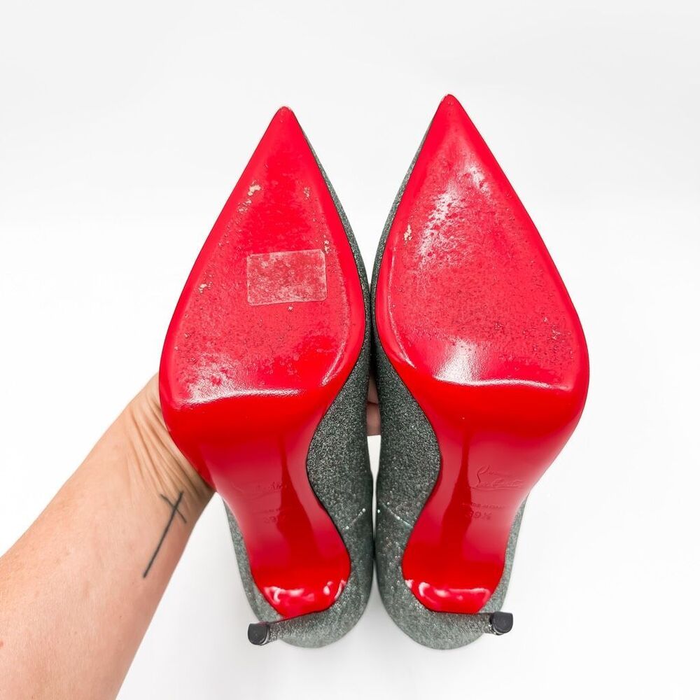 Christian Louboutin So Kate 120 Glitter Mini Pumps High Heels EU 39.5 US 9.5 - Picture 11 of 13